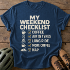 Weekend Checklist Tee — navy
