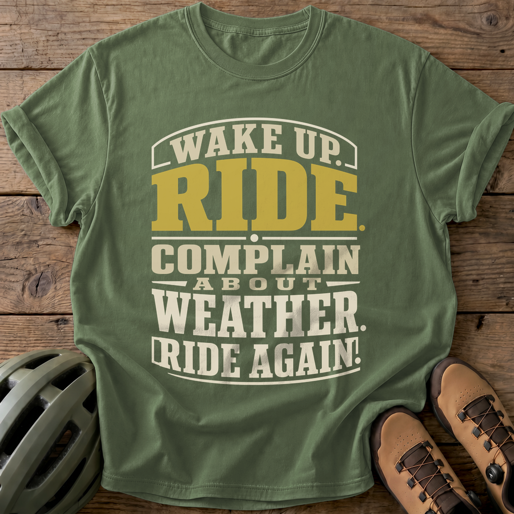 Wake Up Ride Again Tee — moss