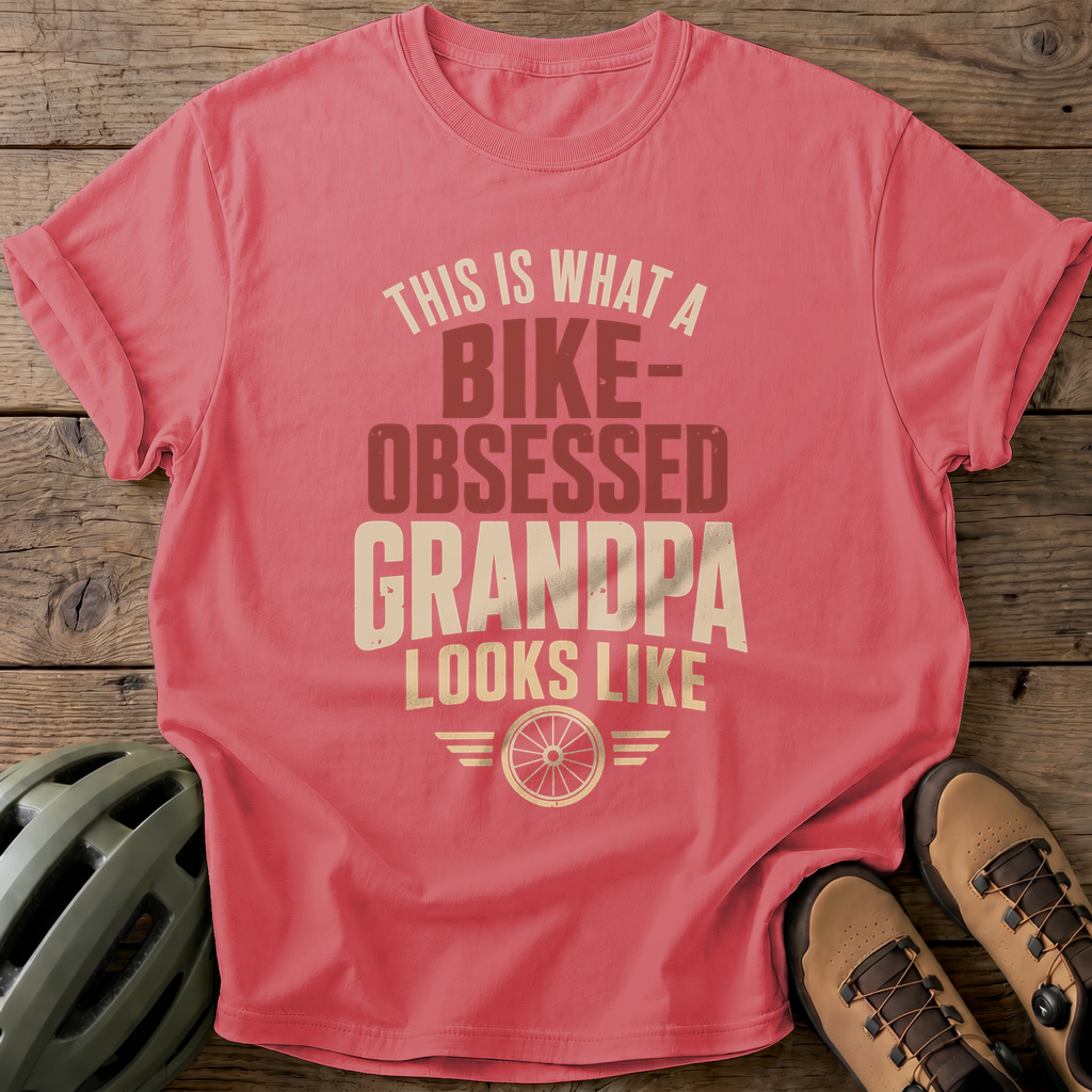 Bike-Obsessed Grandpa Tee — watermelon
