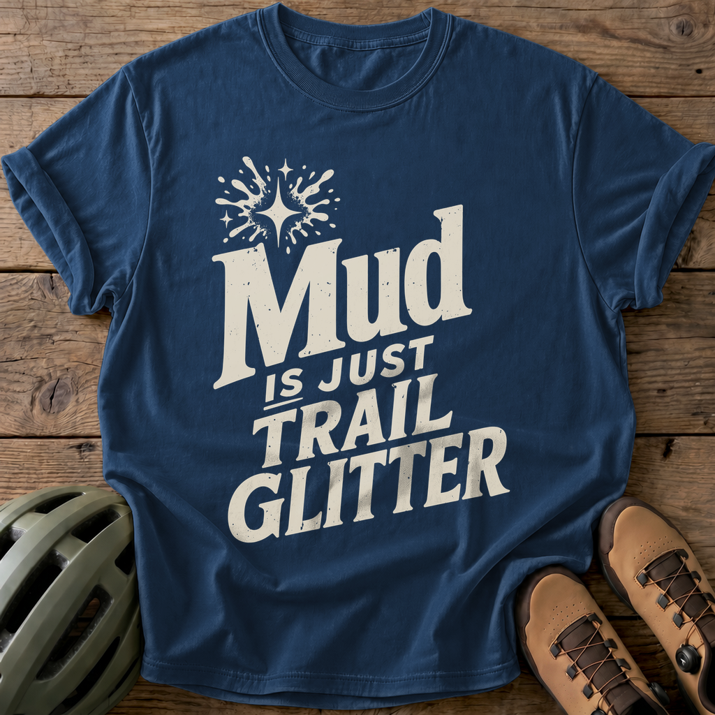 Mud Is Just Trail Glitter Tee — navy