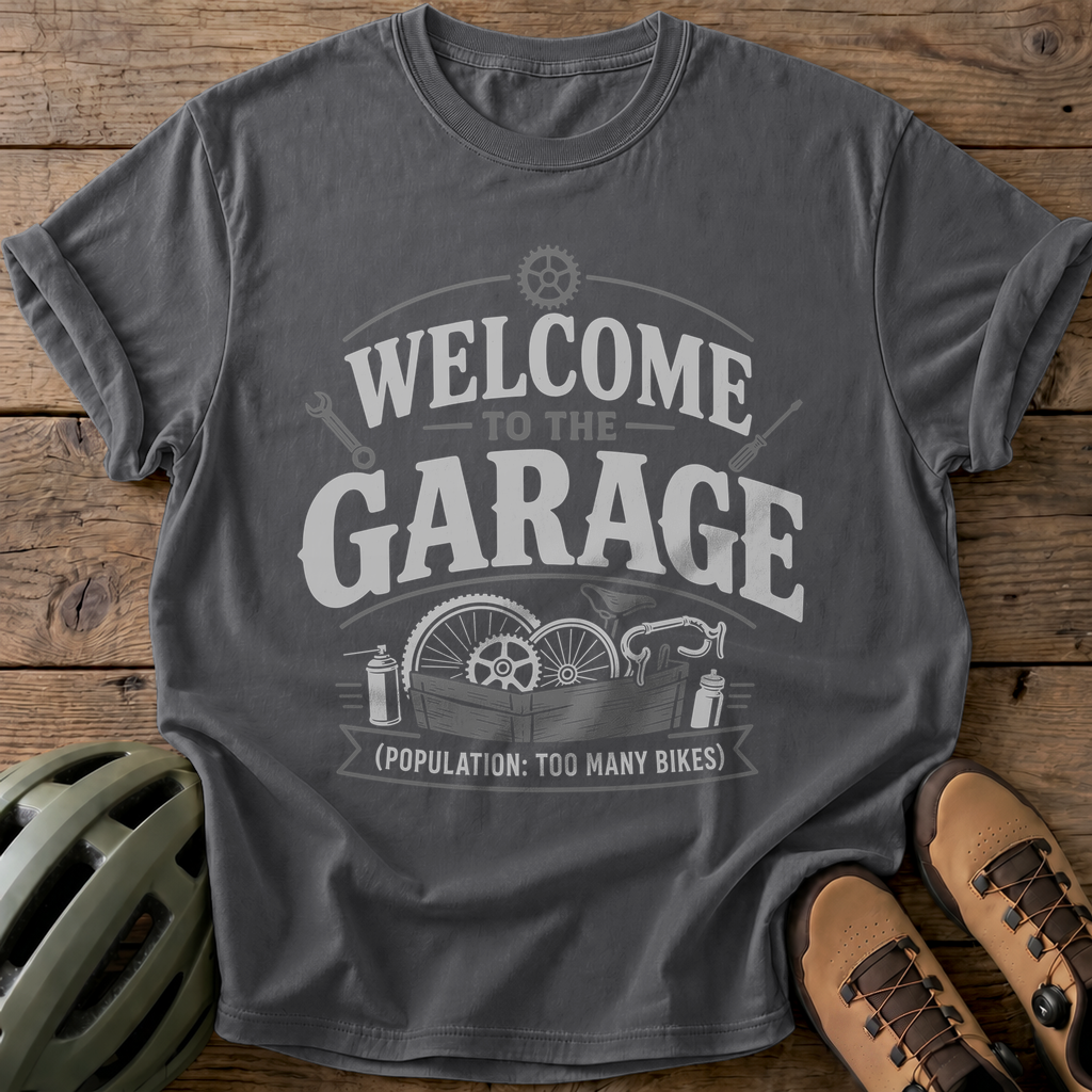 Welcome To The Garage Tee — pepper