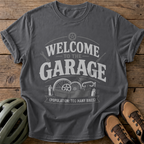 Welcome To The Garage Tee — pepper