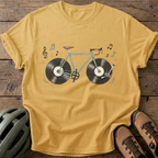 Vinyl Wheels Tee — mustard