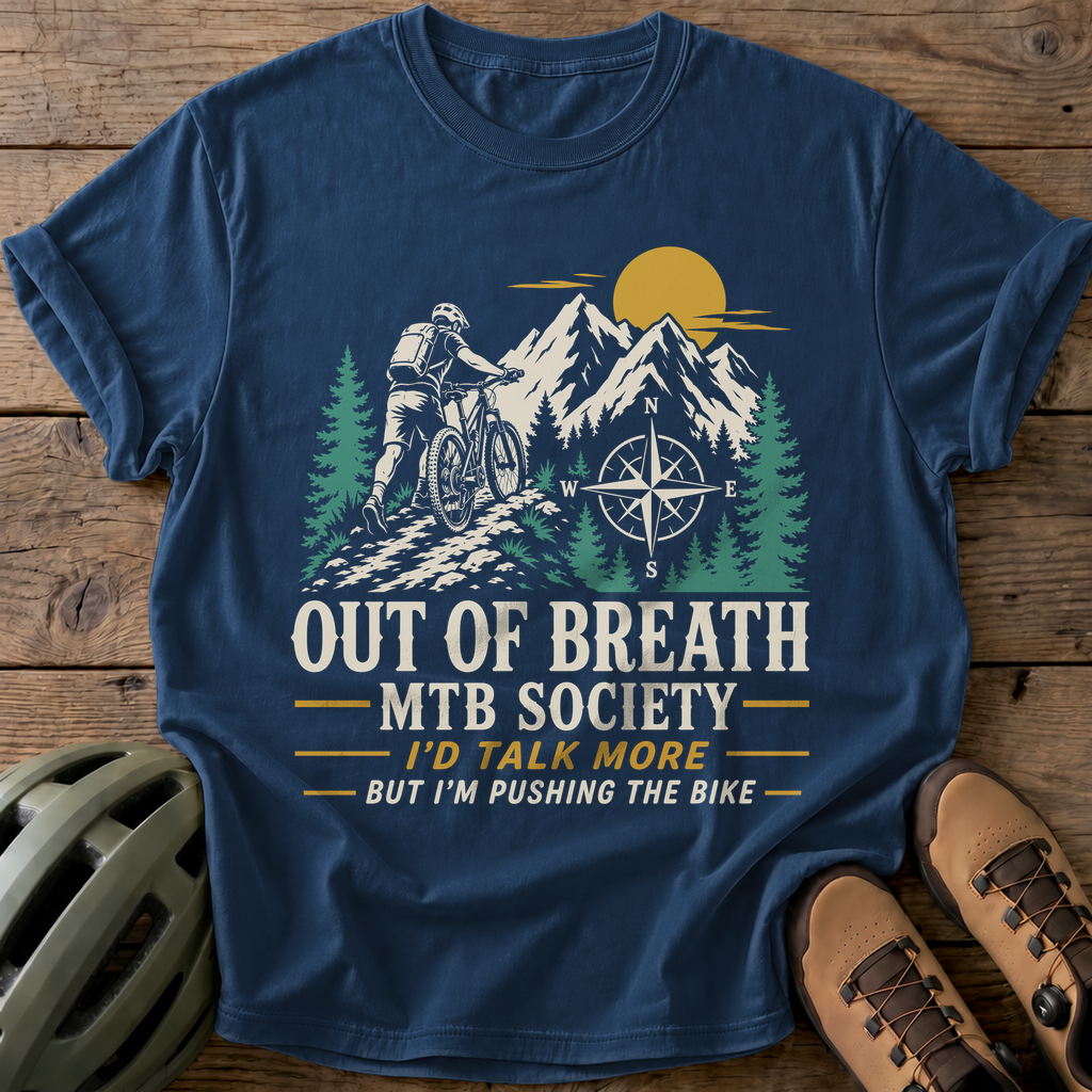 Out Of Breath MTB Society Tee — navy