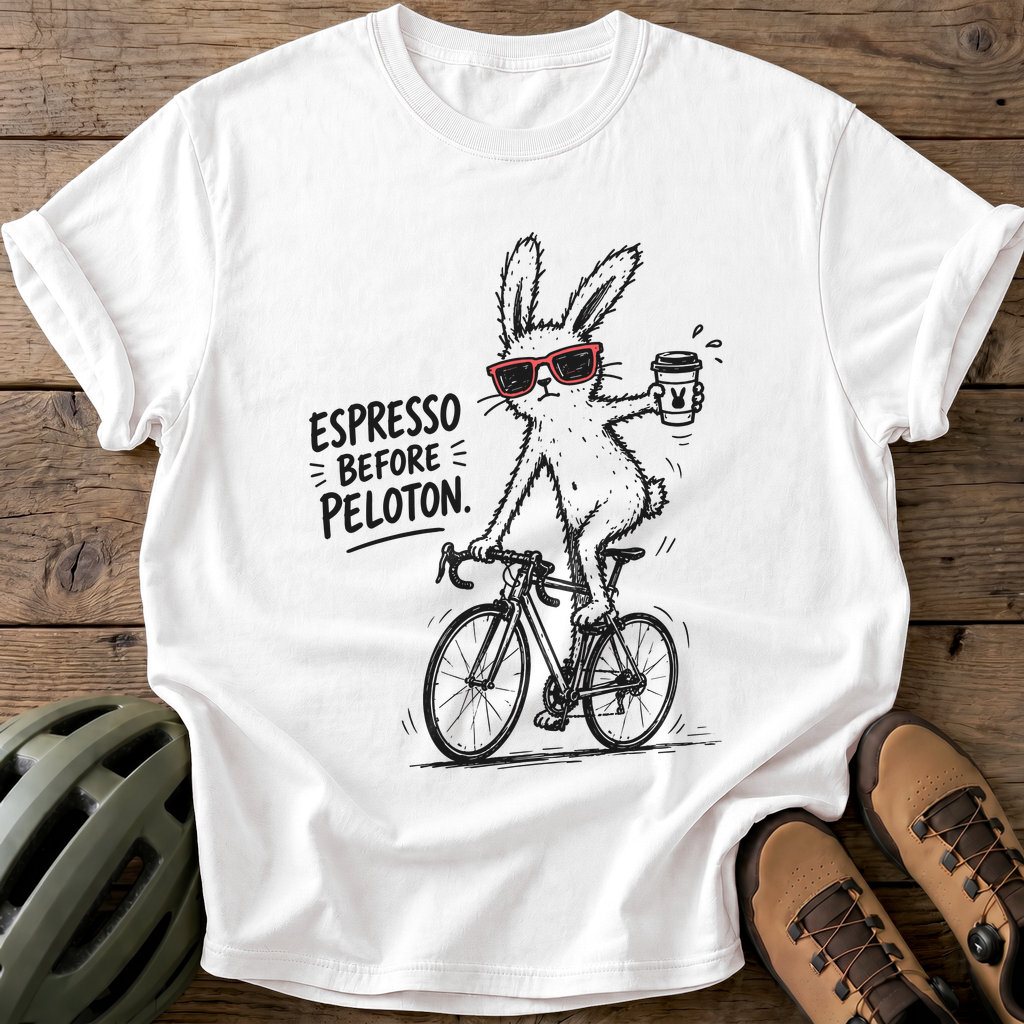 Espresso Peloton Tee — white