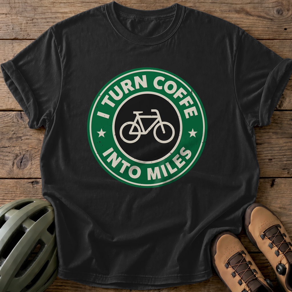 Coffee To Miles Tee — black