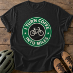 Coffee To Miles Tee — black