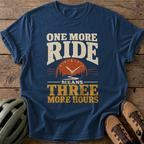 One More Ride Means Three More Hours Tee — navy
