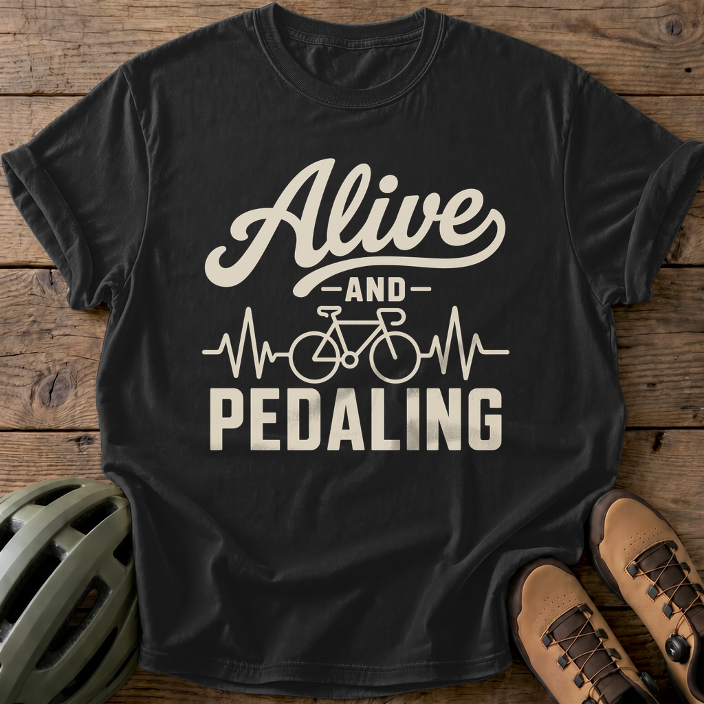 Alive Pedaling Tee — black