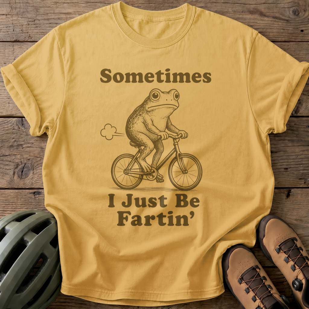 Fartin' Frog Tee — mustard