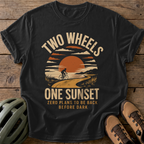 Two Wheels One Sunset Tee — black