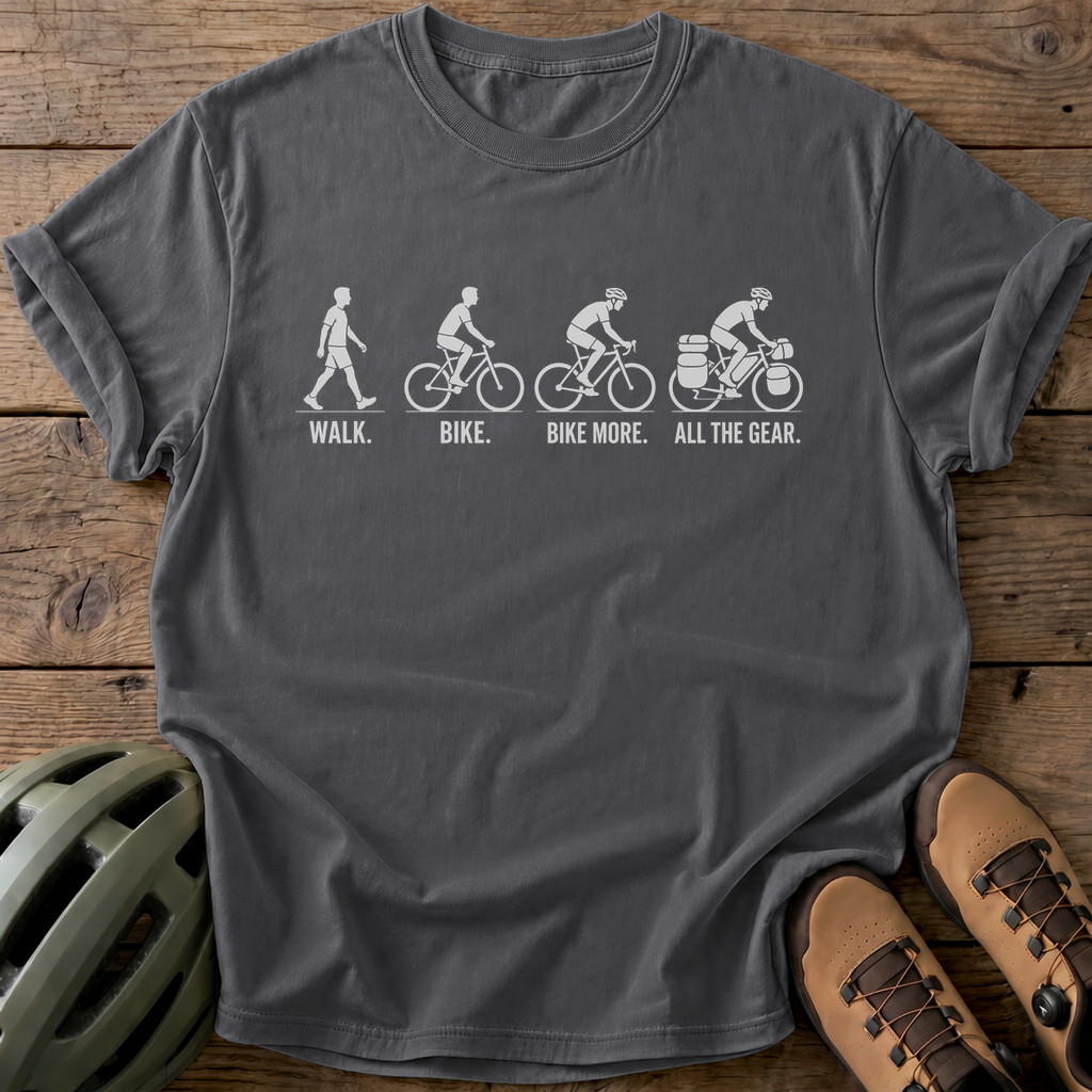 Walk. Bike. Bike More. All The Gear Tee — pepper