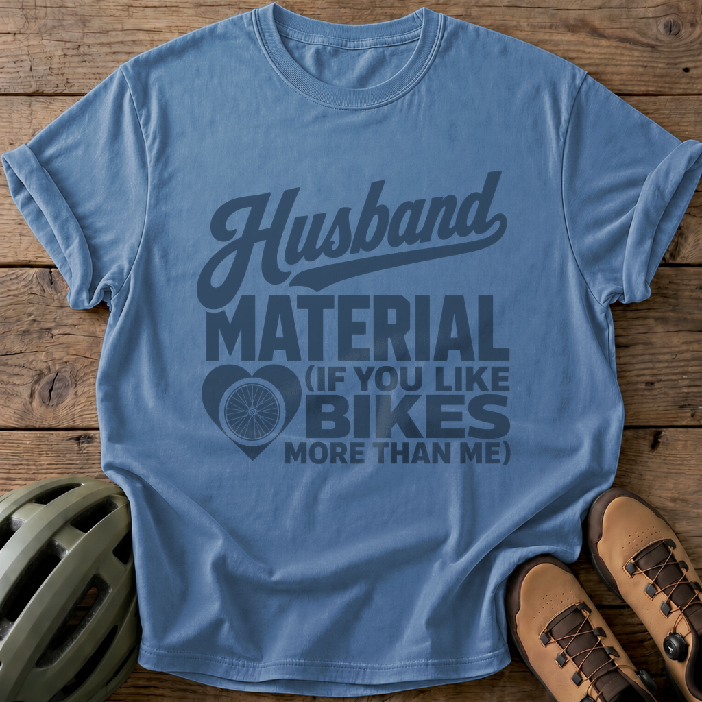 Husband Material Bike Tee — blue-jean