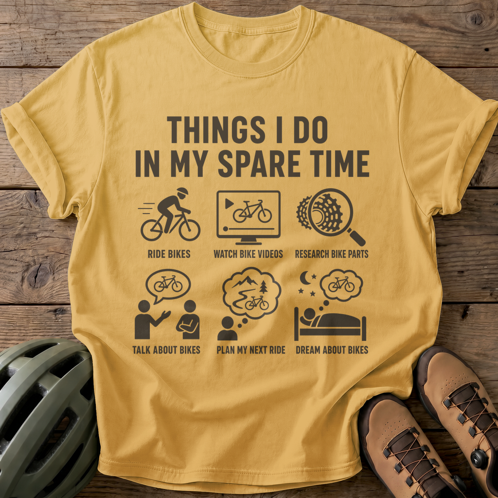 Spare Time Bikes Tee — mustard