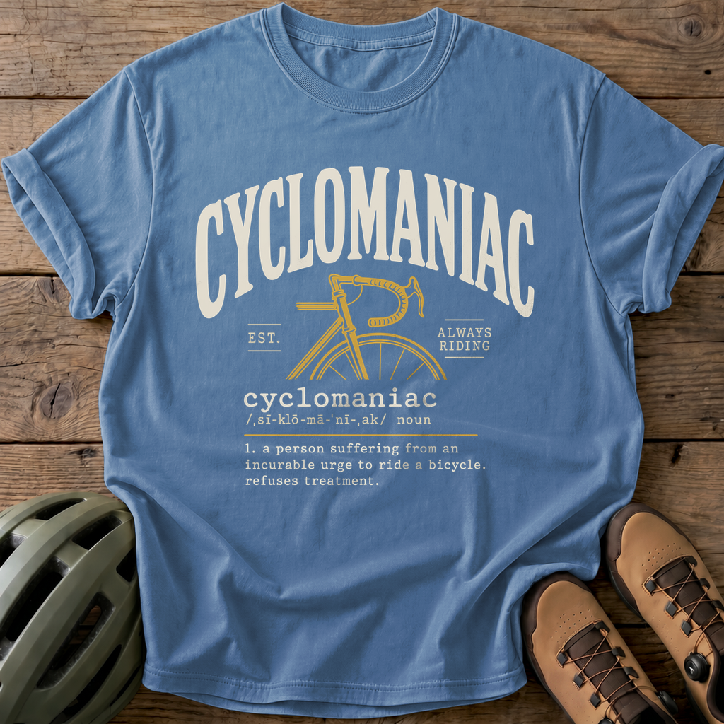 Cyclomaniac Tee — blue-jean