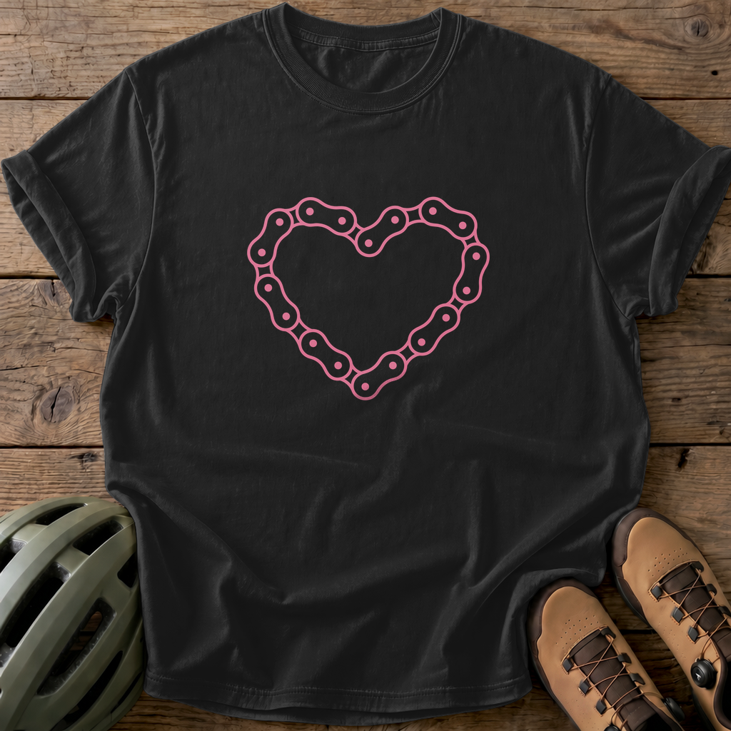 Chain Heart Tee — black