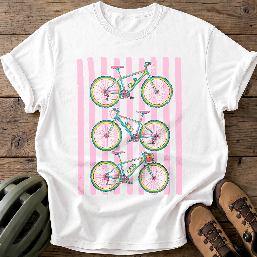 Triple Bicycle Fun Tee — white