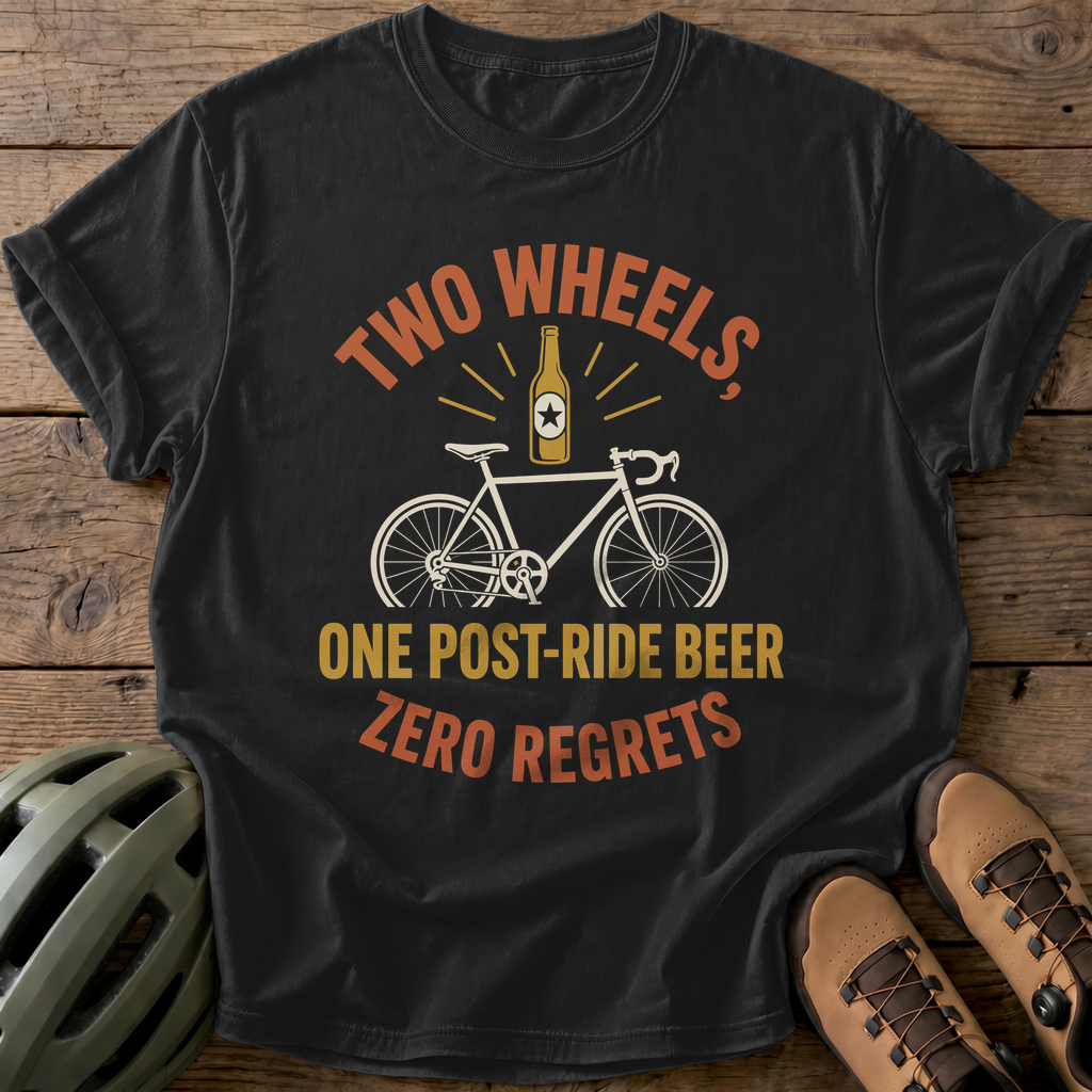 Two Wheels Beer Tee — black