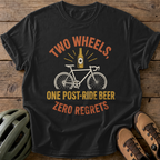 Two Wheels Beer Tee — black