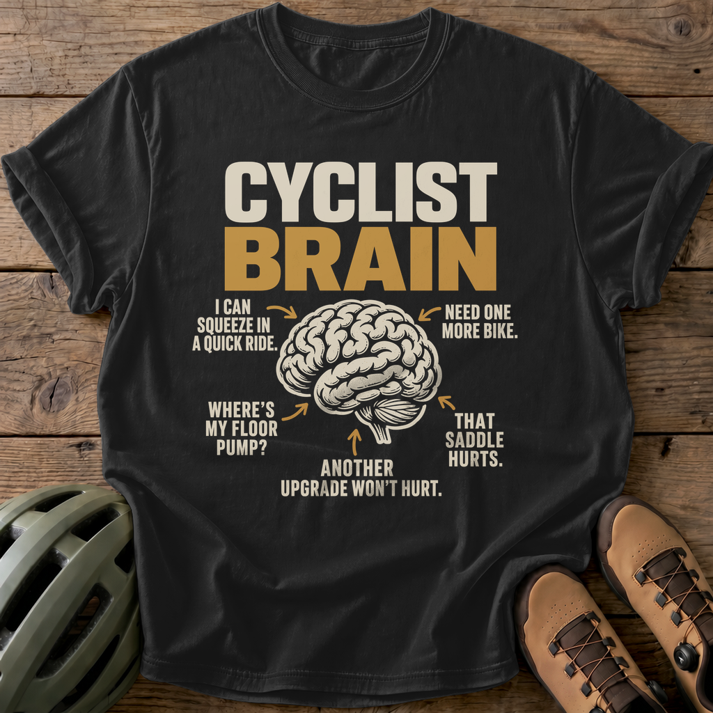 Cyclist Brain Tee — black