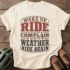 Wake Up Ride Again Tee — ivory