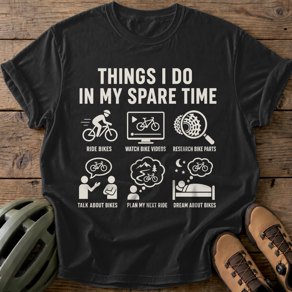 Spare Time Bikes Tee — black