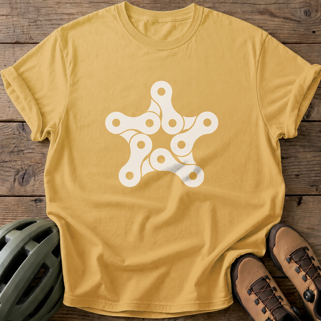 Chain Star Tee — mustard