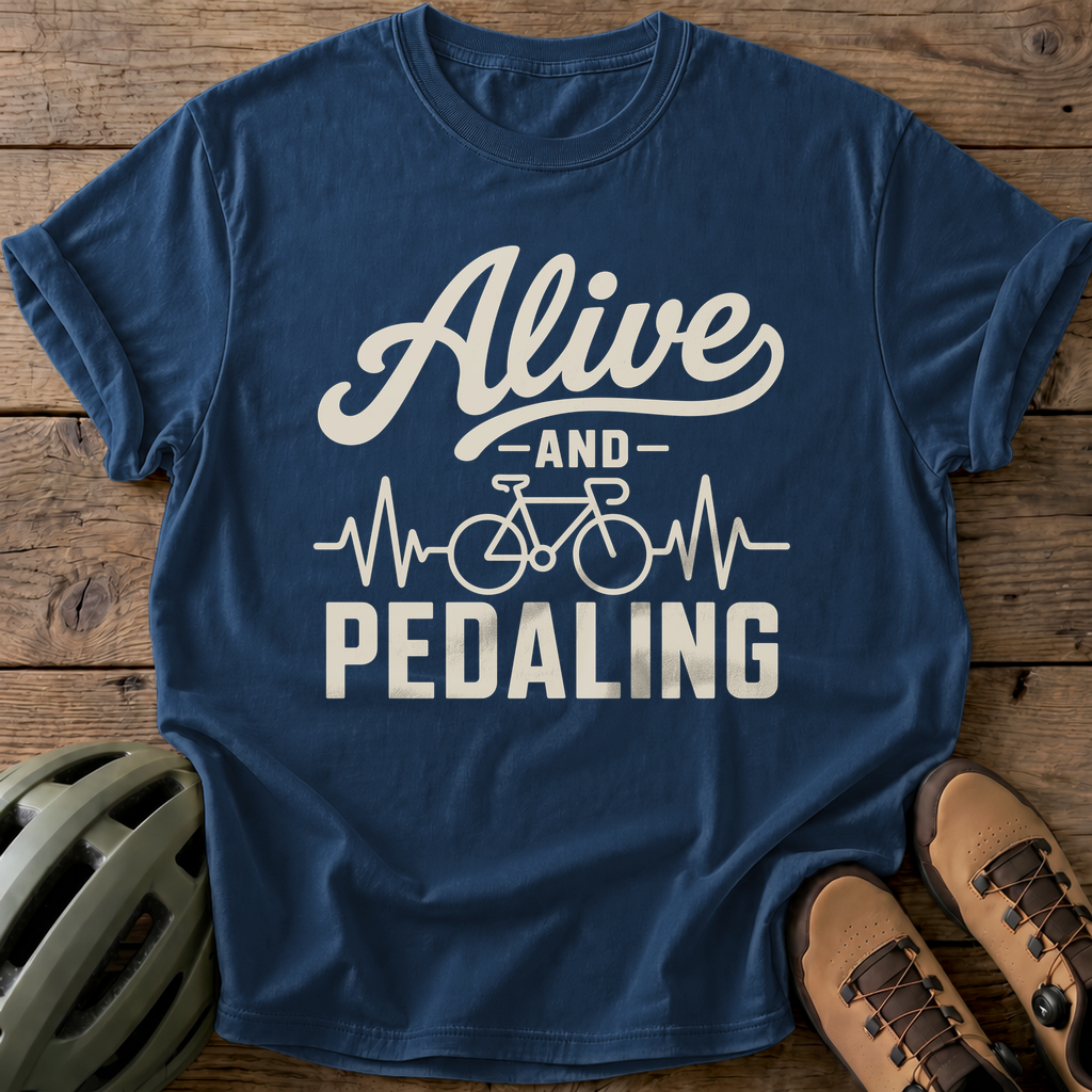 Alive Pedaling Tee — navy