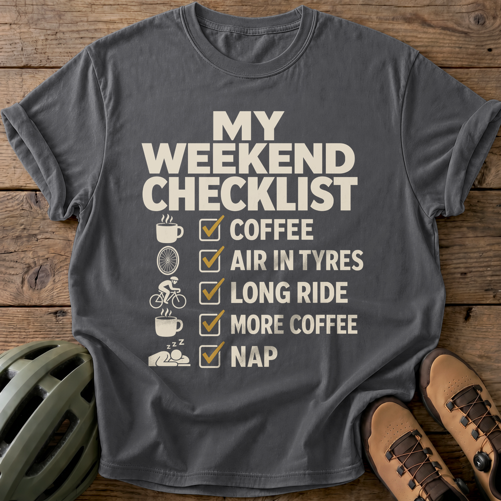 Weekend Checklist Tee — pepper