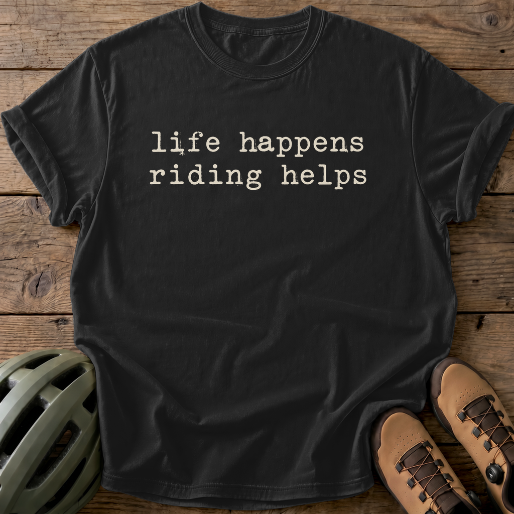 Riding Helps Tee — black
