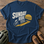 Sunday Ride Monday Excuses Tee — navy