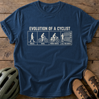 Evolution Of A Cyclist Tee — navy