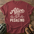 Alive Pedaling Tee — brick
