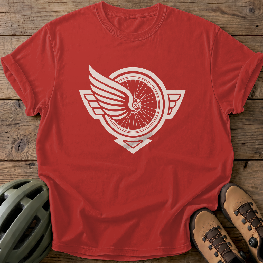 Winged Wheel Tee — red