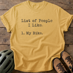 Bike Love List Tee — mustard