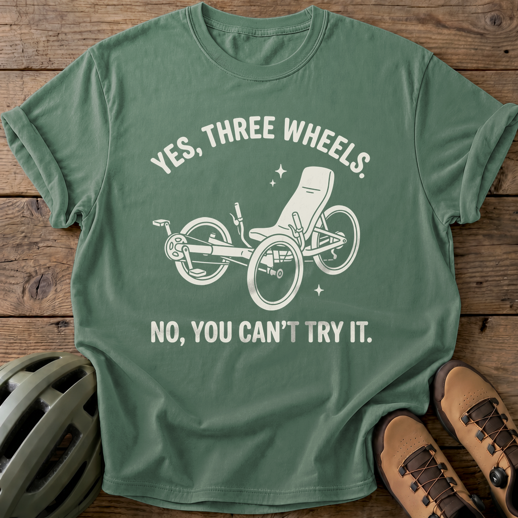 Three Wheels Only Tee — light-green