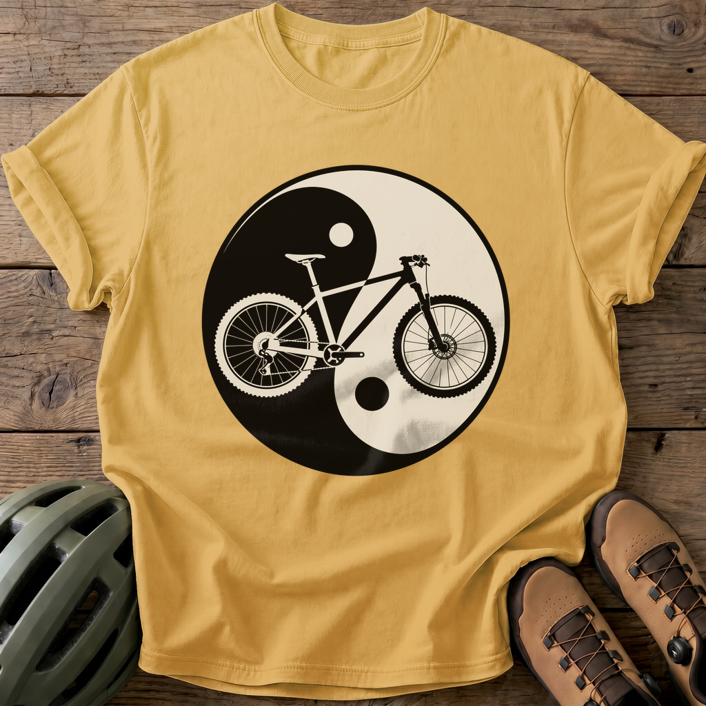 Yin Yang Bike Tee — mustard