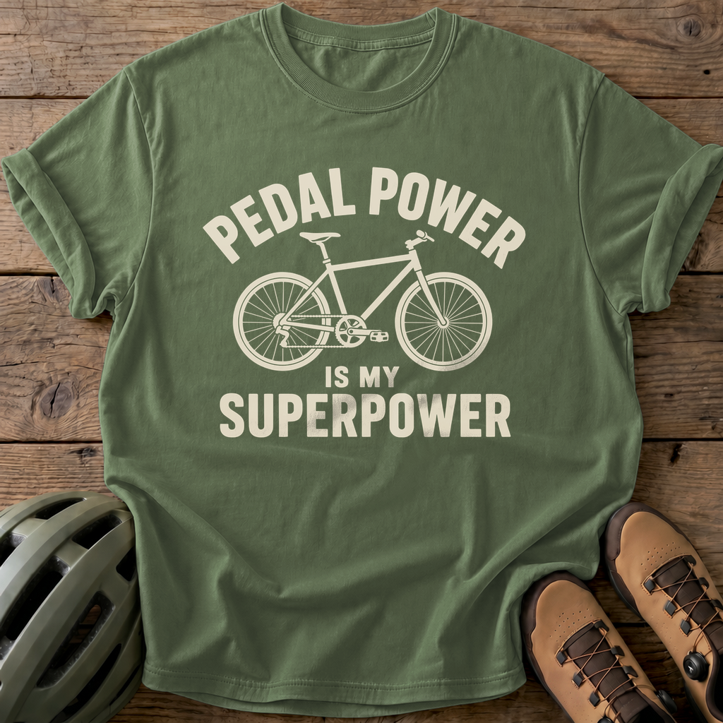 Pedal Power Tee — moss