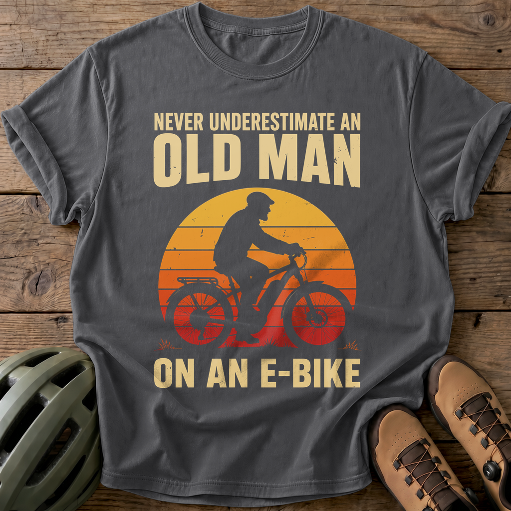 Old Man E-Bike Tee — pepper