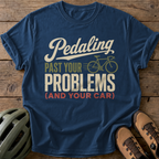 Pedaling Past Your Problems Tee — navy