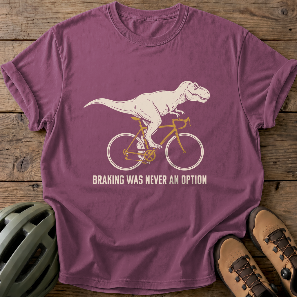 No Brakes Dino Tee — berry