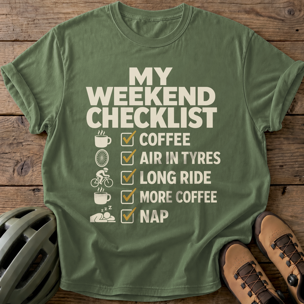 Weekend Checklist Tee — moss