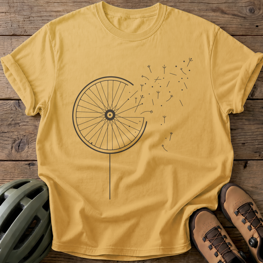 Wheel Whimsy Tee — mustard