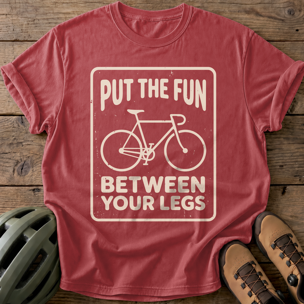 Fun Between Legs Tee — crimson
