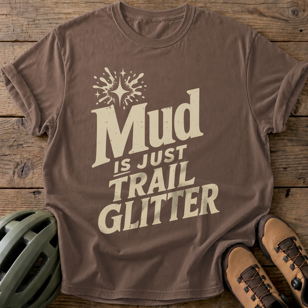 Mud Is Just Trail Glitter Tee — espresso