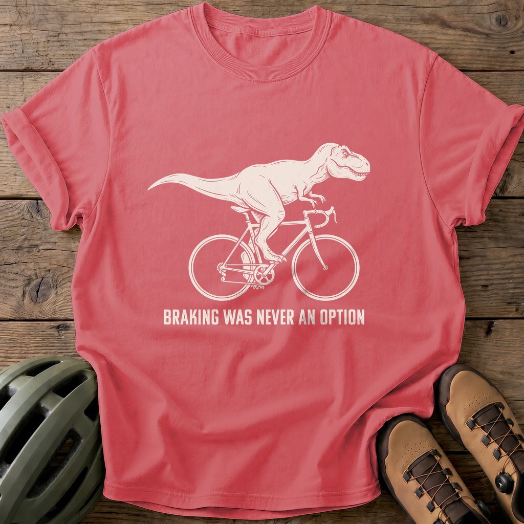 No Brakes Dino Tee — watermelon