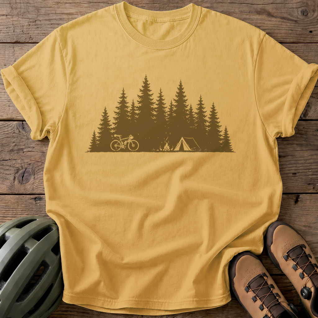 Campfire Trails Tee — mustard