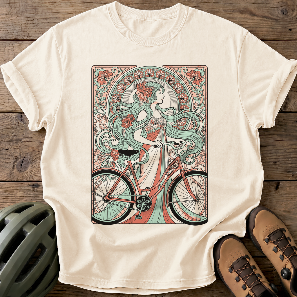 Art Nouveau Cyclist Tee — ivory