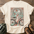 Art Nouveau Cyclist Tee — ivory