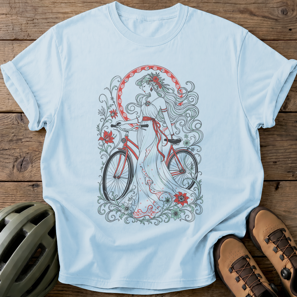Flower Biker Tee — chambray